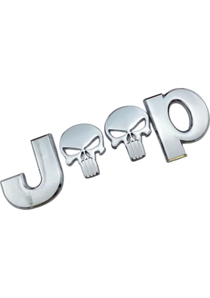 Jeep Metal Arma Yapıştırma Spor Krom Renk Arma Jeep Desenli Metal Arma Bagaj Çamurluk 1 Adet