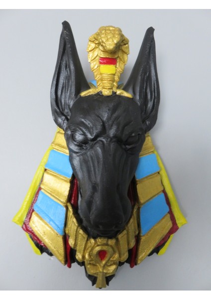 Mısır Tanrısı Anubis Duvar Maskesi - 3D Baskı Dekoratif Sanat