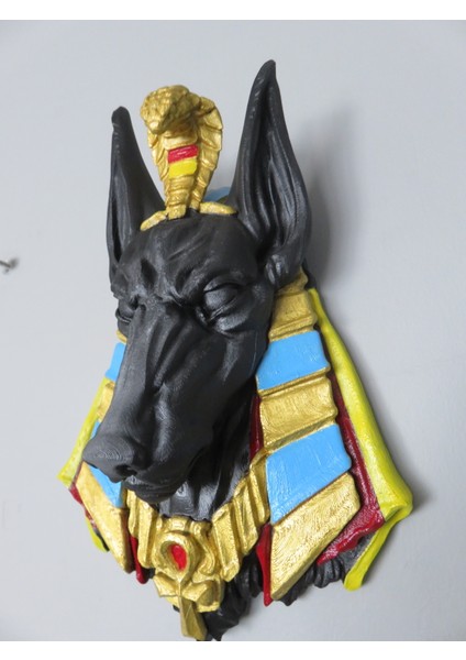 Mısır Tanrısı Anubis Duvar Maskesi - 3D Baskı Dekoratif Sanat fırsatları