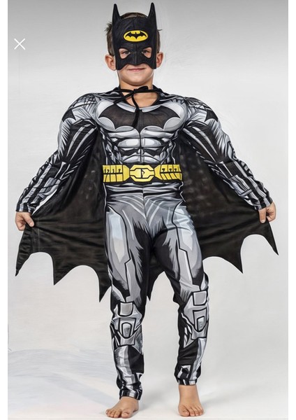 Batman Kaslı Çocuk Kostümü - Batman Çocuk Kaslı Kıyafeti