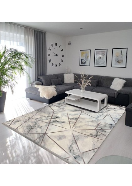 Dijital Kaymaz Yıkanabilir Krem Modern Salon Halısı Mutfak Halısı Yolluk Balkon Halısı Ev Dekor