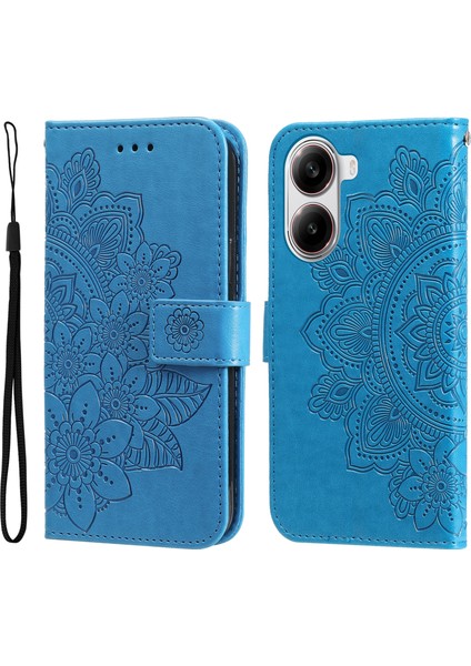 Xiaomi Poco X7 Pro 5g Stand Görünümü Pu Deri Cüzdan Çiçek Telefon Kapağı (Yurt Dışından)