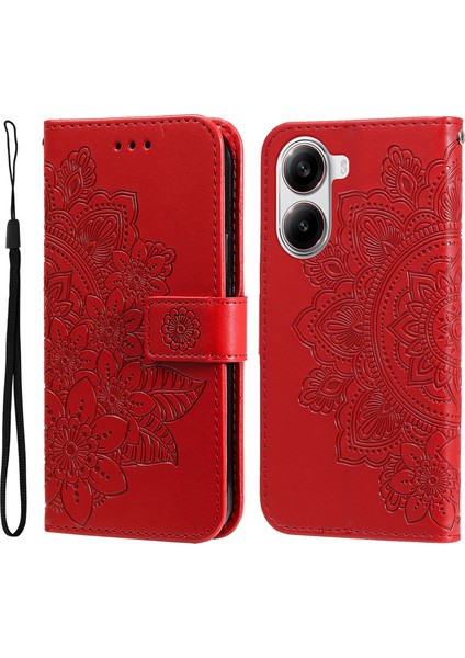 Xiaomi Poco X7 Pro 5g Stand Görünümü Pu Deri Cüzdan Çiçek Telefon Kapağı (Yurt Dışından)