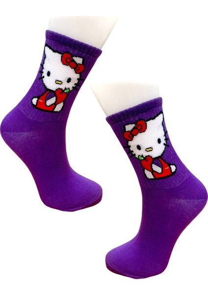 Hello Kitty Karakter Desenli Kolej Çorap