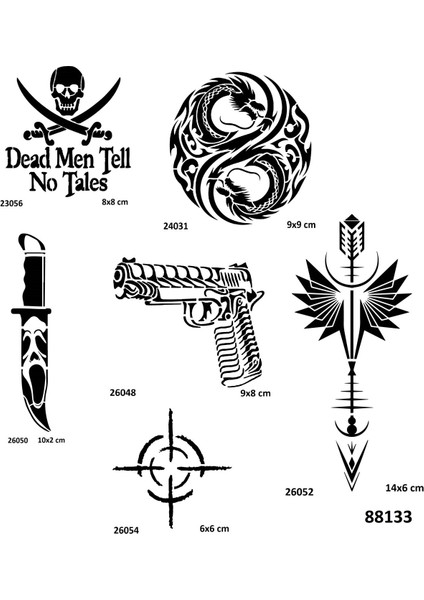 Savaş ve Dragon 6 Adet Stencil Dövme Kalıbı Spreysiz Sadece Şablon fiyatları