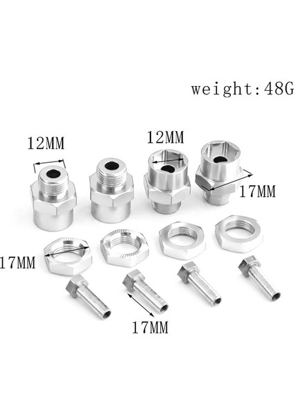 1/10 Rc Araba Için Altıgen Adaptör Uzatma Dönüşüm Somunları, Yeşil (Yurt Dışından)