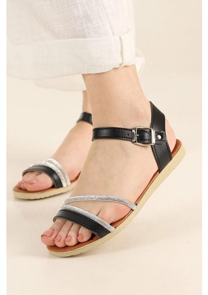 Ruby Taşlı Kadın Sandalet Hafif Yazlık Ayakkabı Rahat Taban