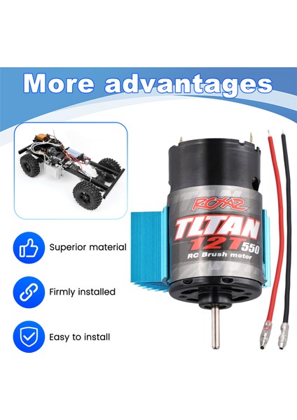 1:10 Rc Crawler Axial SCX10 12T Için Isı Emicili 550 Fırçalı Motor (Yurt Dışından) fırsatları
