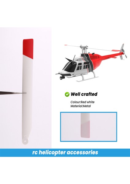 1 Çift Rc Oyuncak Helikopter Yükseltme C138 Rotor Kanat Seti Kırmızı Beyaz (Yurt Dışından)