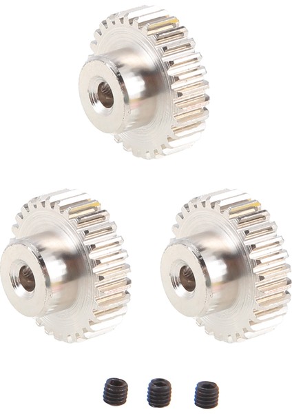 3 Adet 3.175MM Şaft Metal Pinyon Motor Dişlisi, 29T (Yurt Dışından)