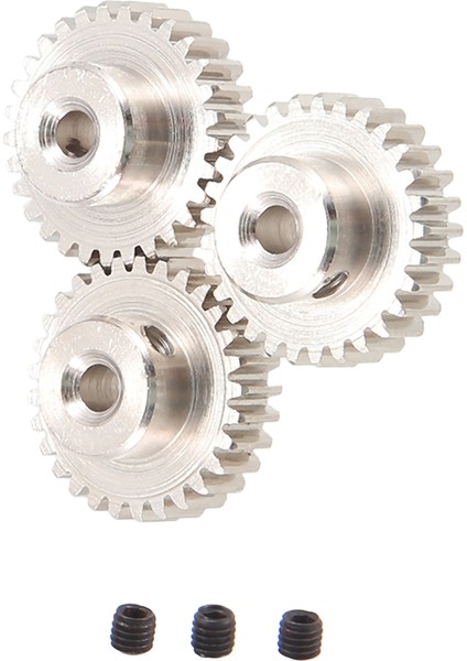 3 Adet 3.175MM Şaft Metal Pinyon Motor Dişlisi, 29T (Yurt Dışından)