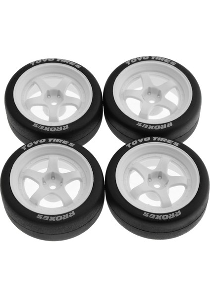 4 Adet 65MM 1/10 Rc Yarış Arabası Lastikleri Tekerlek TT01 TT02 XV01 Için (Yurt Dışından)