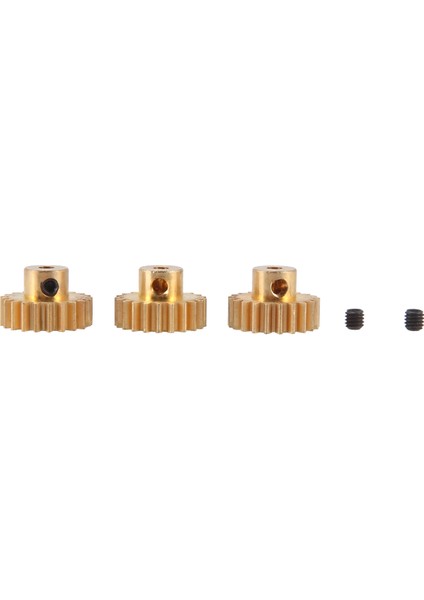 3 Adet 3.175MM Şaft Pirinç Pinyon Motor Dişlisi M0.8 1/10 1/8 Rc, 21T (Yurt Dışından)