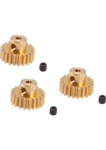 3 Adet 3.175MM Şaft Pirinç Pinyon Motor Dişlisi M0.8 1/10 1/8 Rc, 21T (Yurt Dışından)