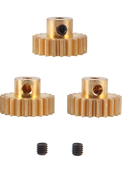 3 Adet 3.175MM Şaft Pirinç Pinyon Motor Dişlisi M0.8 1/10 1/8 Rc, 21T (Yurt Dışından)
