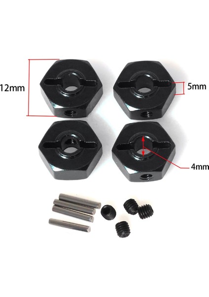 Rc Araba Yükseltme Adaptörü Altıgen 12MM Kiti 1/18 Mini Siyah (Yurt Dışından)