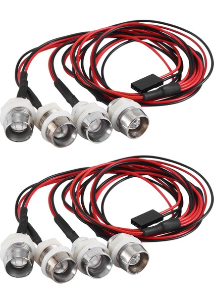Rc Araba Işıkları 3-9V Işık Seti Far, 2 Beyaz 2 Sarı 8mm (Yurt Dışından)