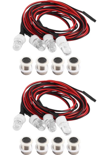 Rc Araba Işıkları 3-9V Işık Seti Far, 2 Beyaz 2 Sarı 8mm (Yurt Dışından)