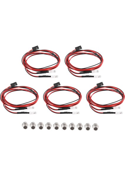5 Adet 2led 5mm Farlar 1/10 Model Drift Araba Aracı Için, Renkli (Yurt Dışından)