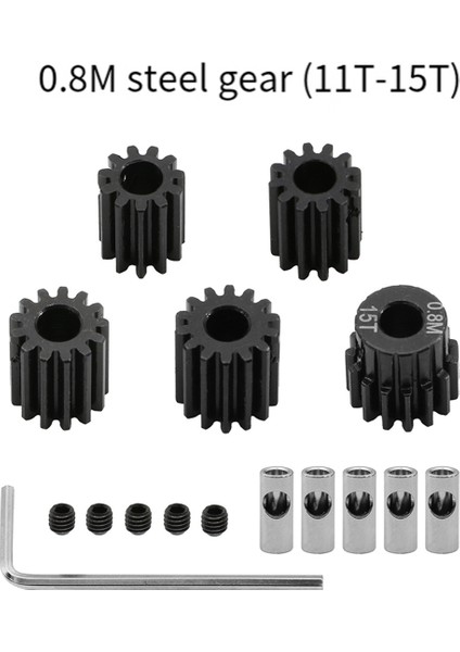 1/10 Rc Platformları Için 0,8 M Motor Dişli Seti 11T+12T+13T+14T+15T (Yurt Dışından)