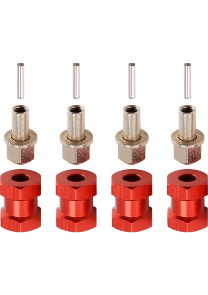 12MM Altıgen Tekerlek Göbeği Adaptörü 15MM Uzatma Kombinasyon Bağlantı Parçası Kırmızı (Yurt Dışından)