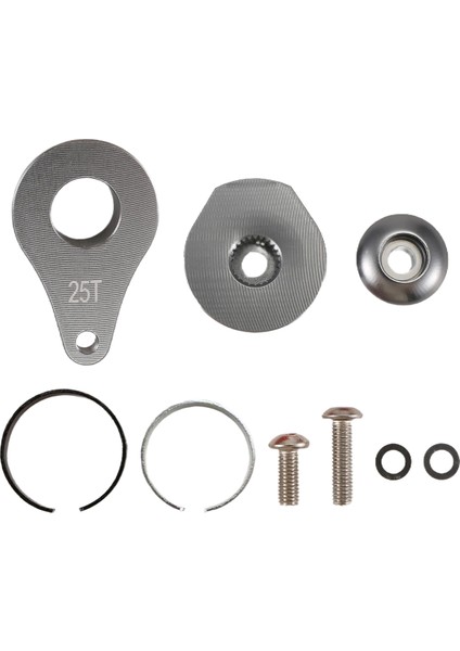 25T Direksiyon Servo Kolu Boynuzu 1 Delik Rc Araba Parçaları Titanyum Rengi (Yurt Dışından)