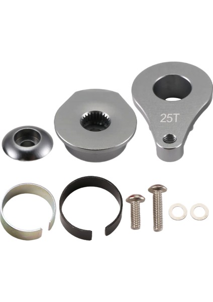25T Direksiyon Servo Kolu Boynuzu 1 Delik Rc Araba Parçaları Titanyum Rengi (Yurt Dışından) fiyatları