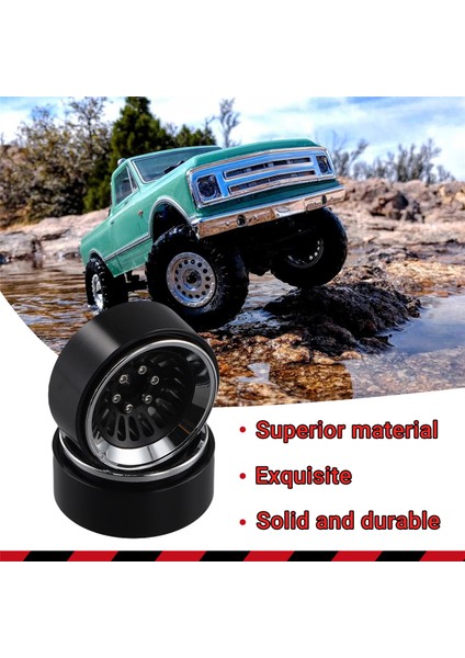 Rc Paletli Araba Axial TRX4M SCX24 Için Tekerlek Göbeği Jantları, Gümüş ve Siyah (Yurt Dışından)