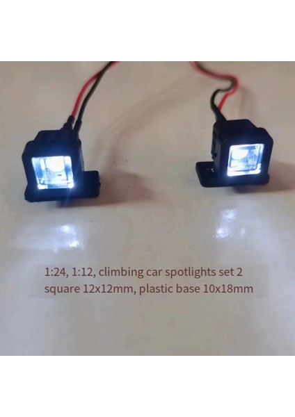 Tavan Lambası Bagaj Rafı LED Spot Tabanı SCX24 Rc Araba Için, Kare (Yurt Dışından)