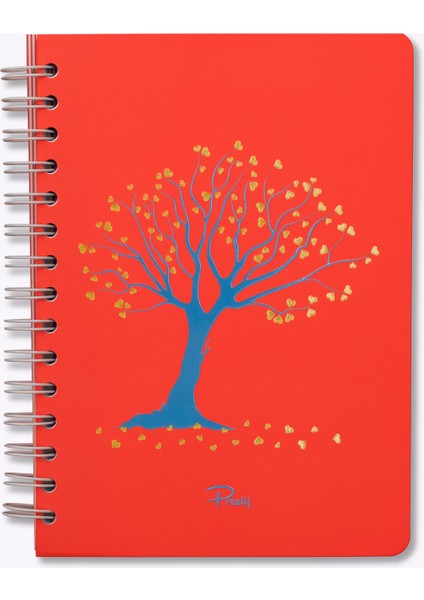Tree Of Love Neon Turuncu Spiralli Kareli Defter fırsatları