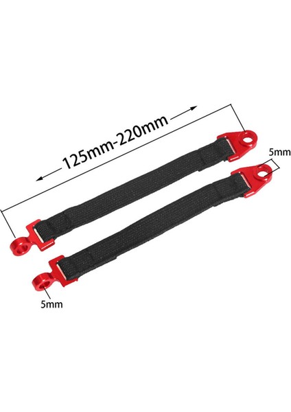 2 Adet Rc Araba Arka Şok Limit Kayışı 1/7 UDR-85076-4 Kırmızı (Yurt Dışından)