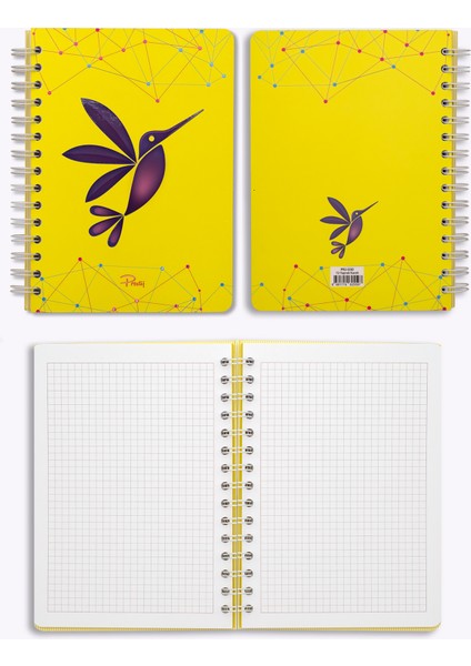Hummingbird Neon Sarı Spiralli Kareli Defter fırsatları
