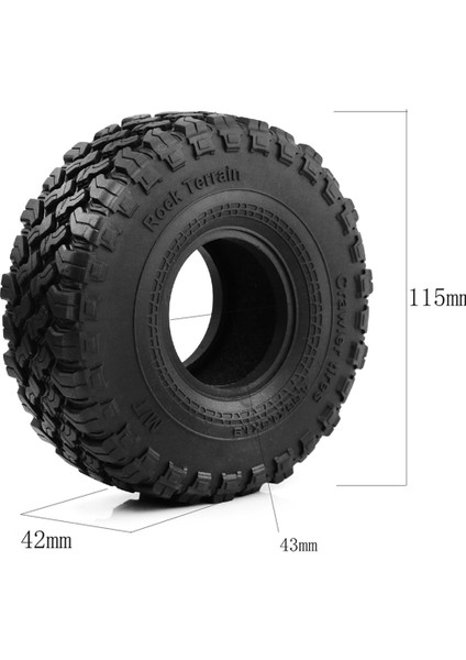 1/10 Rc Paletli Araba SCX10 90046 D90 Trx4 Için 4 Adet 1.9 Inç Kauçuk Lastikler (Yurt Dışından)
