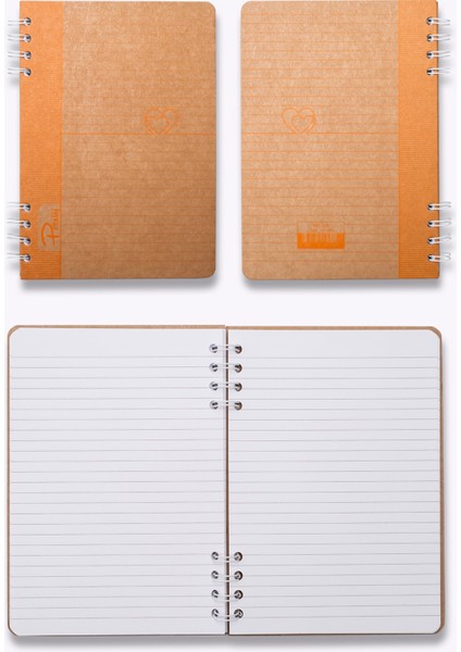 Heart Kraft Çizgili Defter modelleri