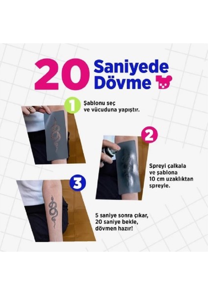 Felsefe ve Mitoloji Spray Tattoo Ile Geçici Dövme Yapma Seti