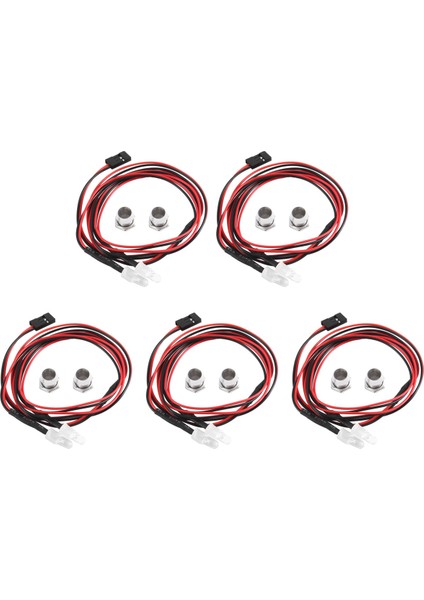 5 Adet 2led 5mm Farlar 1/10 Model Drift Araba Aracı Için, Kırmızı (Yurt Dışından)
