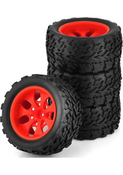 4 Adet 118MM 1/10 Rc Lastik 12MM Kırmızı (Yurt Dışından)