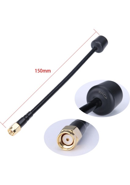 Adet 5.8ghz 3dbi 5000-6000MHZ 150MM Rhcp Rp-Sma / Sma Fpv Anten (Yurt Dışından)