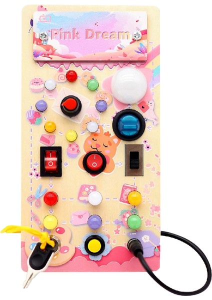 Busy Board, LED Işık Anahtarlı Ahşap Busy Board (Yurt Dışından)