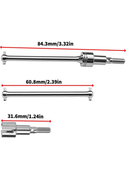 Metal Ön ve Arka Tahrik Mili Cvd Köpek Kemiği Kitleri 1/16 Scy Için Set (Yurt Dışından)