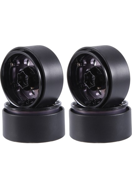 4 Adet 1.9 Metal Beadlock 8 Yuvarlak Delik Tekerlek Göbeği Jantı, Gri (Yurt Dışından)