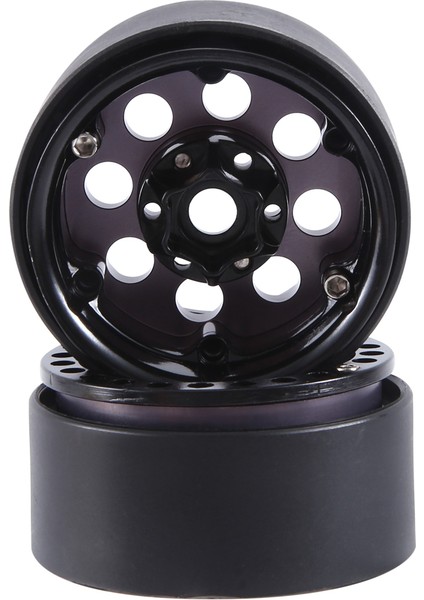 4 Adet 1.9 Metal Beadlock 8 Yuvarlak Delik Tekerlek Göbeği Jantı, Gri (Yurt Dışından)