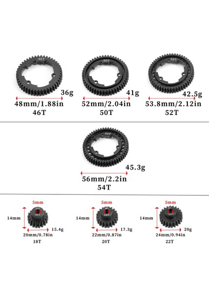 Rc Araba Mod Sertleştirilmiş Mahmuz Dişli Takımı 52T+18T Için (Yurt Dışından) fiyatları