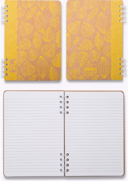 Yellow Leaves Kraft Çizgili Defter modelleri