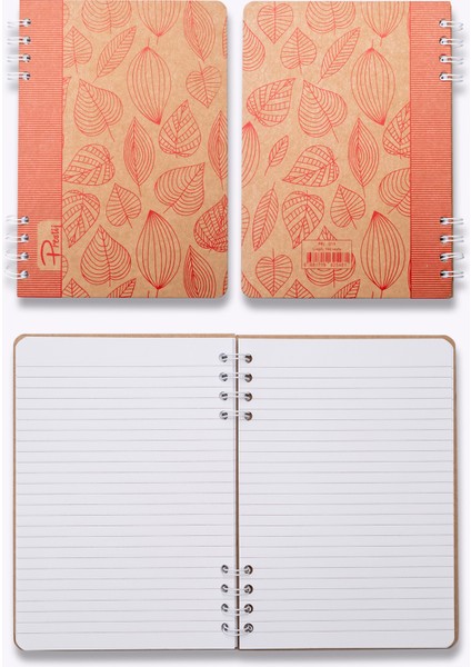 Red Leaves Kraft Çizgili Defter modelleri