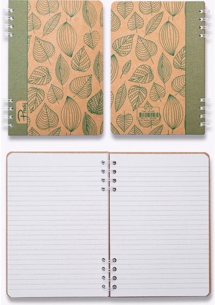 Green Leaves Kraft Çizgili Defter modelleri