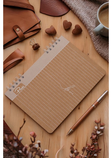 Love Kraft Çizgili Defter