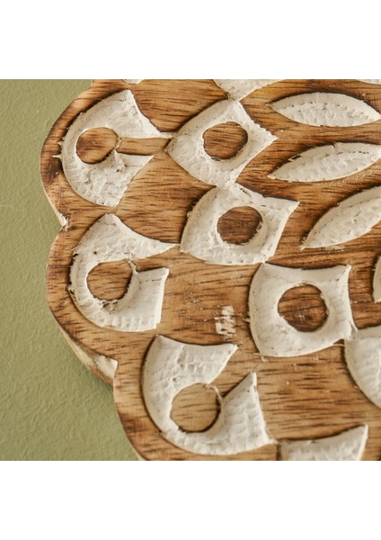 Daira Mango Ağacı Duvar Süsü Naturel (20x20x1,8 cm )