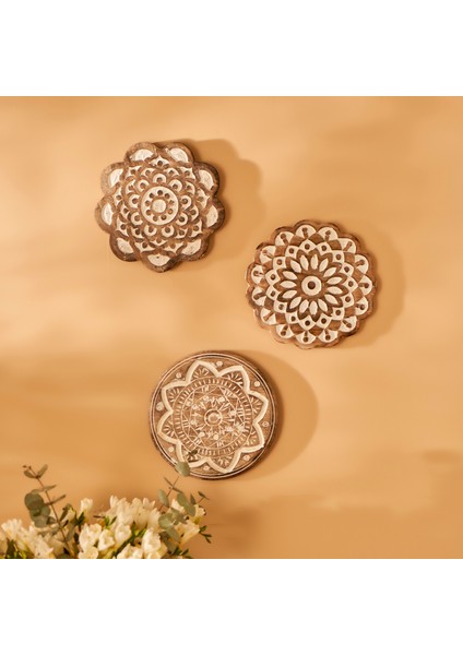 Daira Mango Ağacı Duvar Süsü Naturel (20x20x1,8 cm )