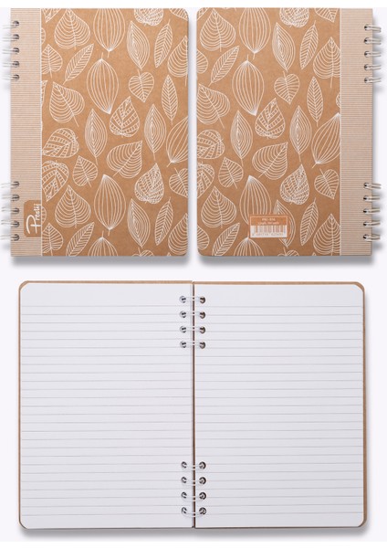 White Leaves Kraft Çizgili Defter modelleri